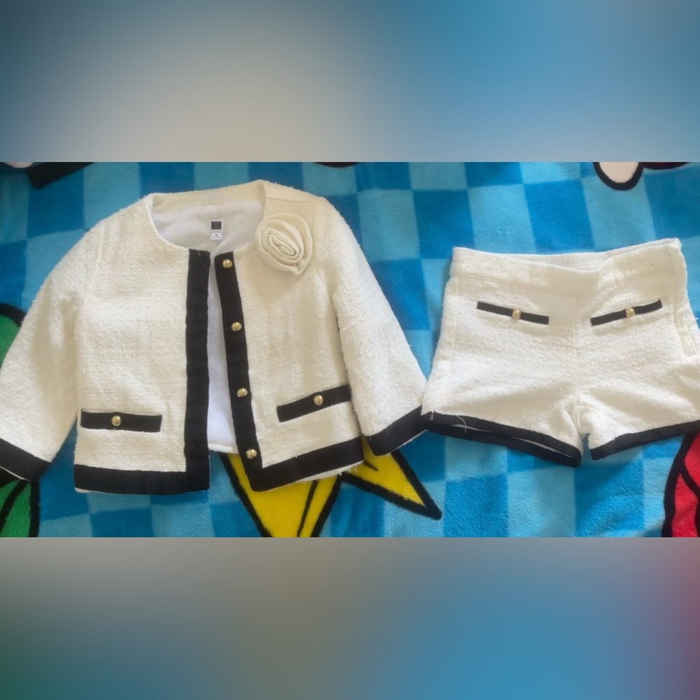 Janie and jack black and cream matching set size 5